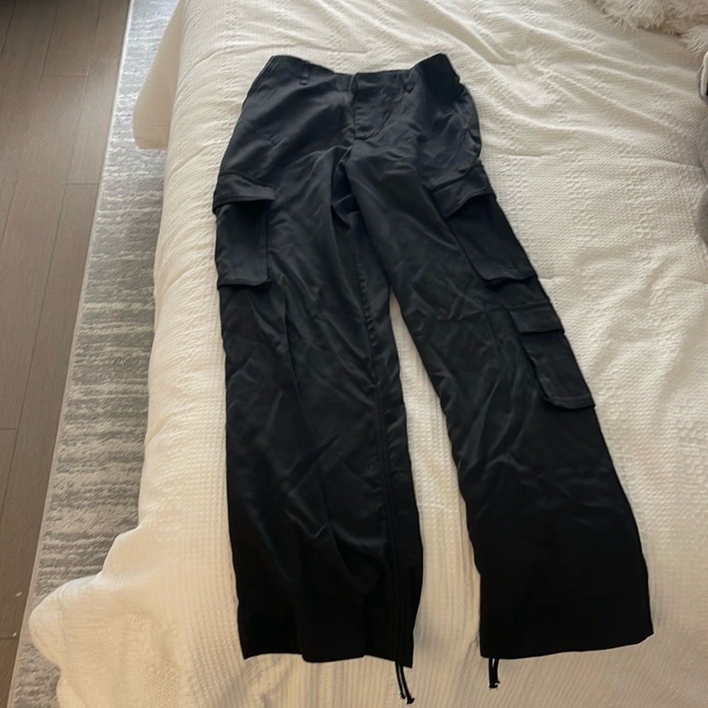 Silk cargo pants